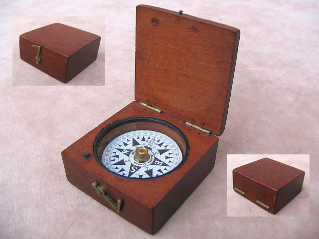 Negretti & Zambra  mahogany cased pocket compass circa 1870